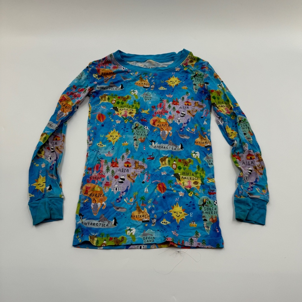 Little Sleepies Around the World Pajama Set Kids Size 5/6 Long Sleeve - Picture 2 of 8